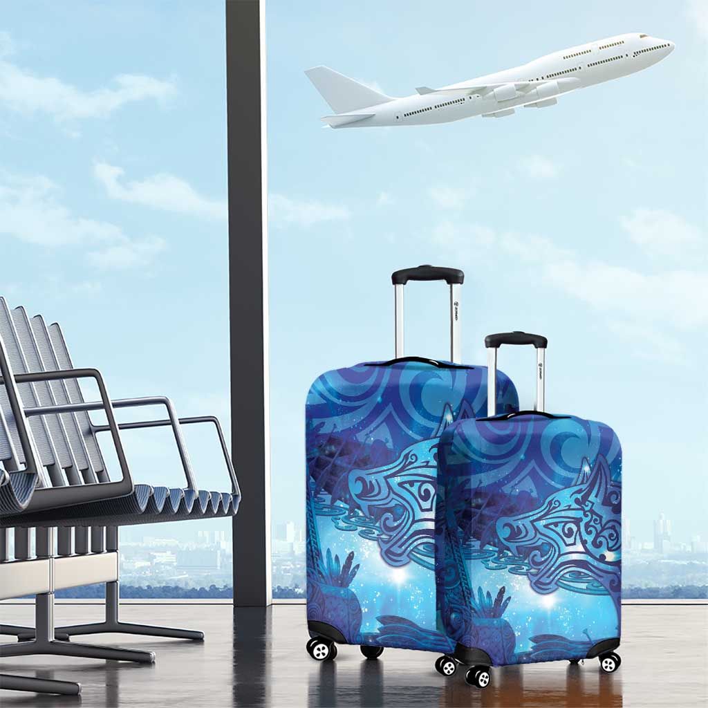 Kuri New Zealand Matariki Luggage Cover Aotearoa Dog Waka Maori New Year Galaxy Vibes
