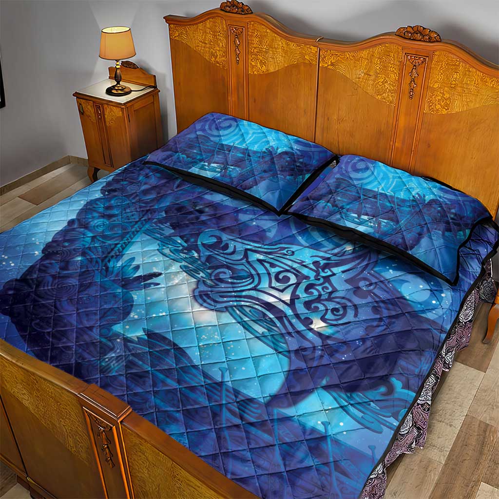 Kuri New Zealand Matariki Quilt Bed Set Aotearoa Dog Waka Maori New Year Galaxy Vibes
