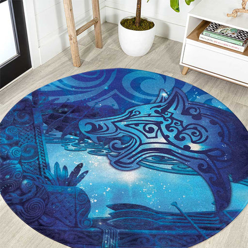 Kuri New Zealand Matariki Round Carpet Aotearoa Dog Waka Maori New Year Galaxy Vibes