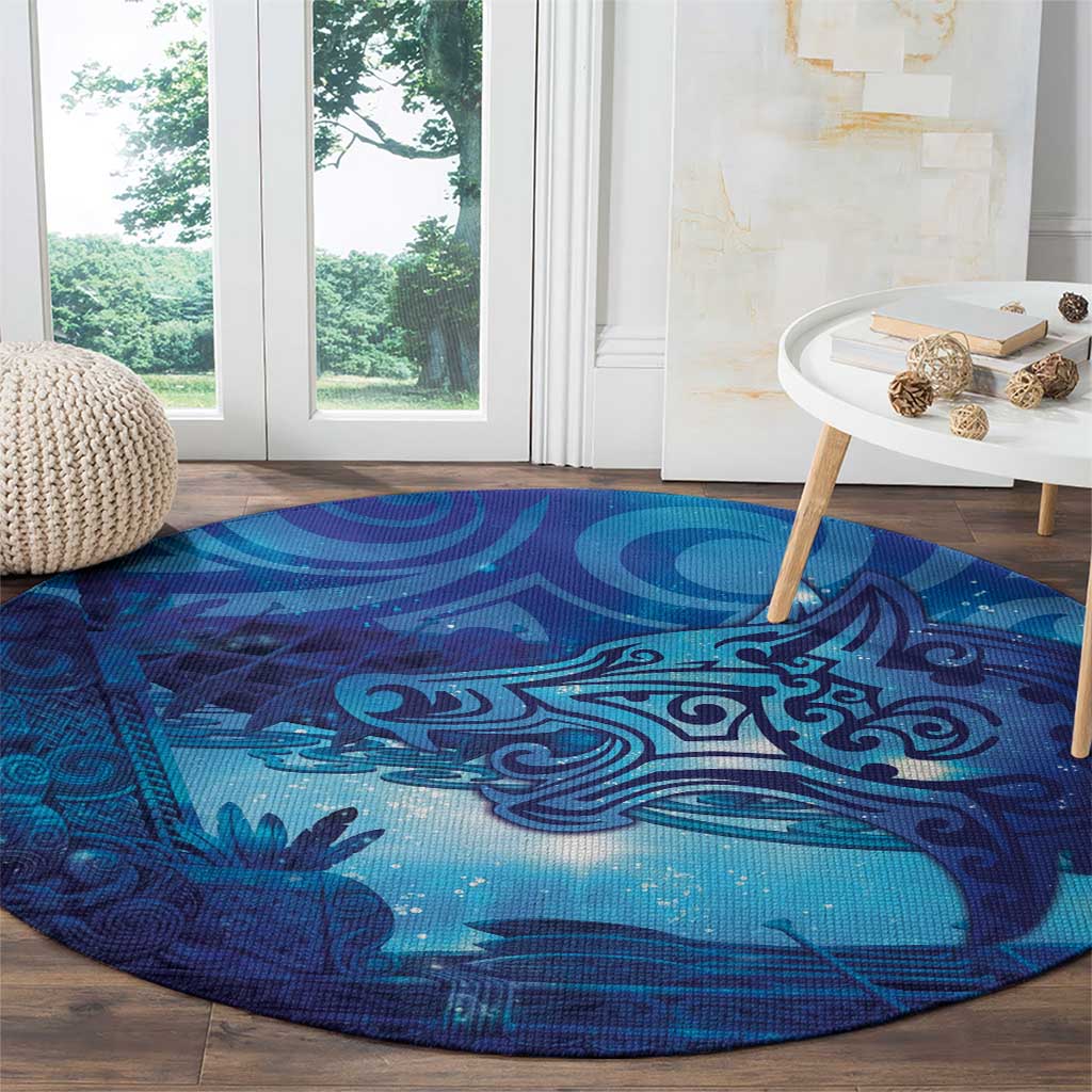 Kuri New Zealand Matariki Round Carpet Aotearoa Dog Waka Maori New Year Galaxy Vibes