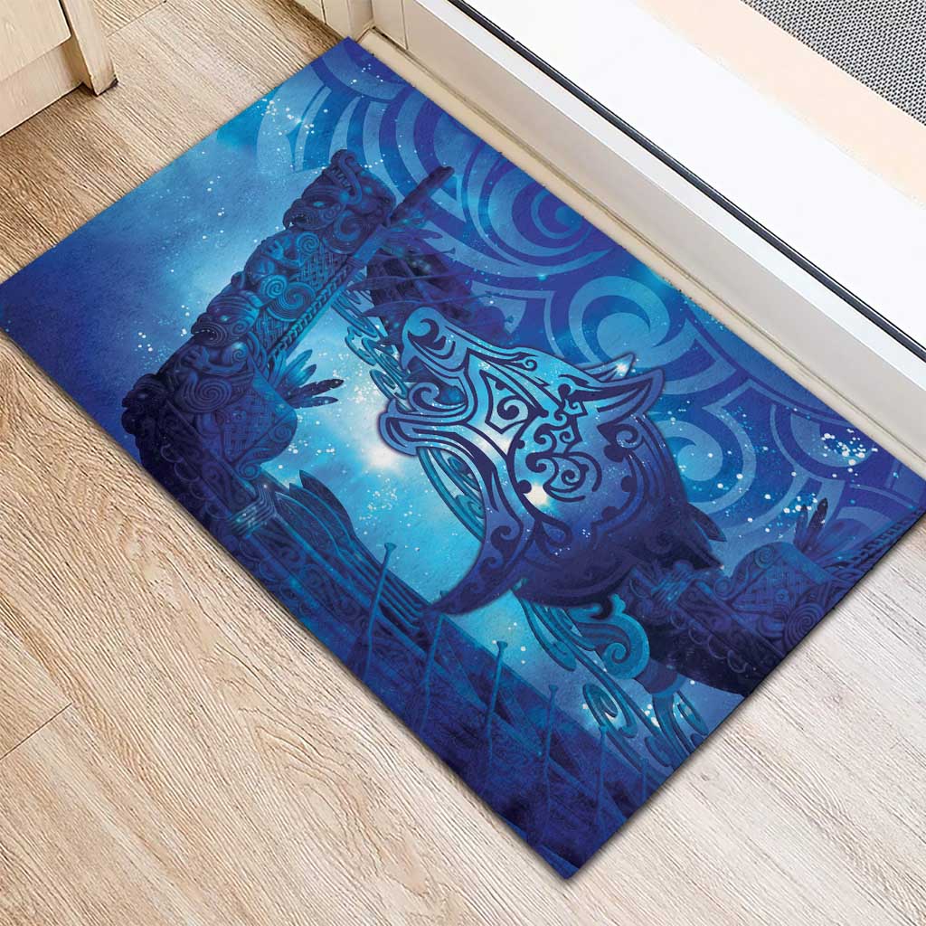Kuri New Zealand Matariki Rubber Doormat Aotearoa Dog Waka Maori New Year Galaxy Vibes