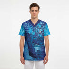 Kuri New Zealand Matariki Scrub Top Aotearoa Dog Waka Maori New Year Galaxy Vibes
