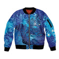 Kuri New Zealand Matariki Sleeve Zip Bomber Jacket Aotearoa Dog Waka Maori New Year Galaxy Vibes