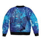 Kuri New Zealand Matariki Sleeve Zip Bomber Jacket Aotearoa Dog Waka Maori New Year Galaxy Vibes