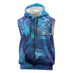 Kuri New Zealand Matariki Sleeveless Zip Hoodie Aotearoa Dog Waka Maori New Year Galaxy Vibes