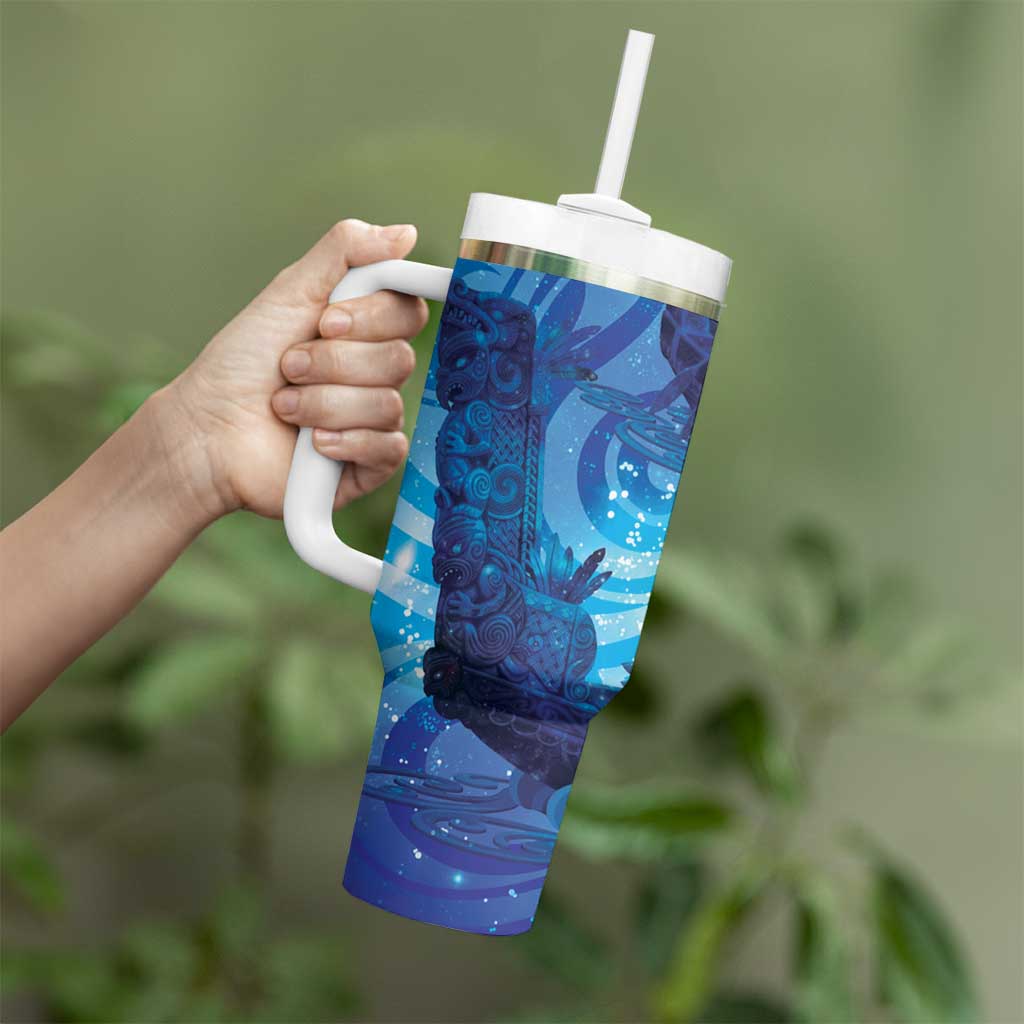 Kuri New Zealand Matariki Tumbler With Handle Aotearoa Dog Waka Maori New Year Galaxy Vibes