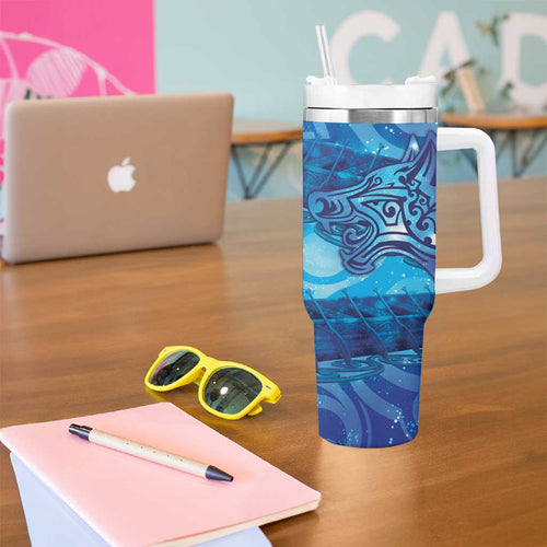 Kuri New Zealand Matariki Tumbler With Handle Aotearoa Dog Waka Maori New Year Galaxy Vibes