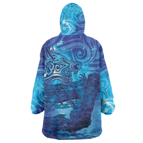 Kuri New Zealand Matariki Wearable Blanket Hoodie Aotearoa Dog Waka Maori New Year Galaxy Vibes