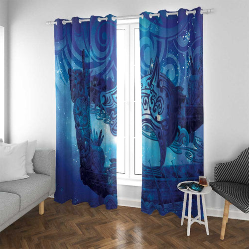 Kuri New Zealand Matariki Window Curtain Aotearoa Dog Waka Maori New Year Galaxy Vibes