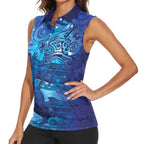 Kuri New Zealand Matariki Women Sleeveless Polo Shirt Aotearoa Dog Waka Maori New Year Galaxy Vibes