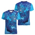 Kuri New Zealand Matariki Women V-Neck T-Shirt Aotearoa Dog Waka Maori New Year Galaxy Vibes