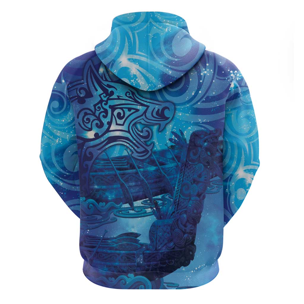 Kuri New Zealand Matariki Zip Hoodie Aotearoa Dog Waka Maori New Year Galaxy Vibes