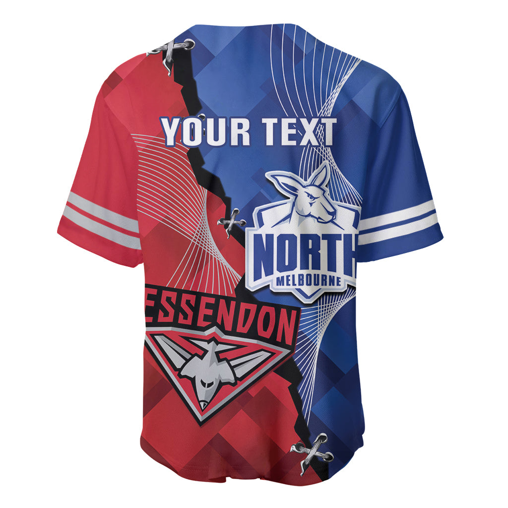 Personalised Kangaroos And Bombers Football Baseball Jersey Sporty Version