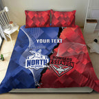 Personalised Kangaroos And Bombers Football Bedding Set Sporty Version