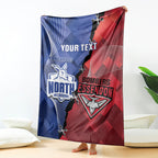 Personalised Kangaroos And Bombers Football Blanket Sporty Version