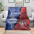 Personalised Kangaroos And Bombers Football Blanket Sporty Version