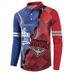 Personalised Kangaroos And Bombers Football Button Sweatshirt Sporty Version