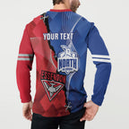 Personalised Kangaroos And Bombers Football Button Sweatshirt Sporty Version