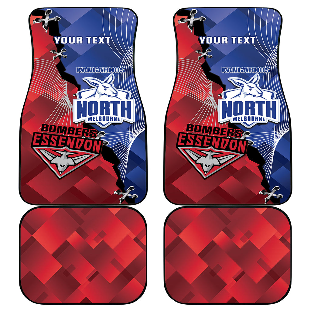 Personalised Kangaroos And Bombers Football Car Mats Sporty Version