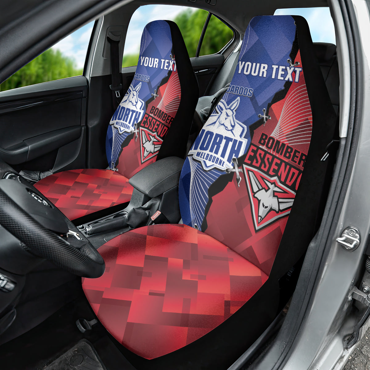 Personalised Kangaroos And Bombers Football Car Seat Cover Sporty Version