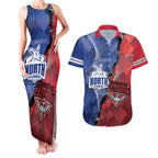Personalised Kangaroos And Bombers Football Couples Matching Tank Maxi Dress and Hawaiian Shirt Sporty Version