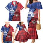 Personalised Kangaroos And Bombers Football Family Matching Mermaid Dress and Hawaiian Shirt Sporty Version