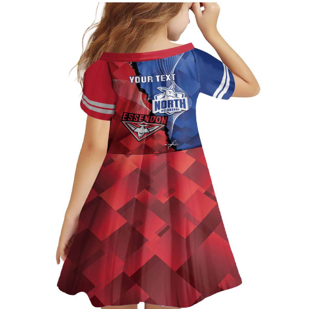 Personalised Kangaroos And Bombers Football Family Matching Mermaid Dress and Hawaiian Shirt Sporty Version