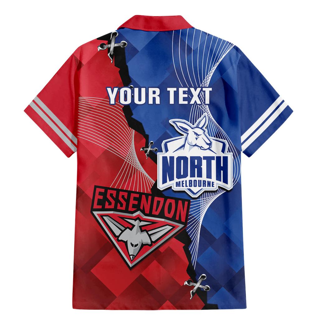 Personalised Kangaroos And Bombers Football Family Matching Mermaid Dress and Hawaiian Shirt Sporty Version