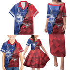 Personalised Kangaroos And Bombers Football Family Matching Puletasi and Hawaiian Shirt Sporty Version