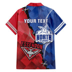 Personalised Kangaroos And Bombers Football Family Matching Summer Maxi Dress and Hawaiian Shirt Sporty Version