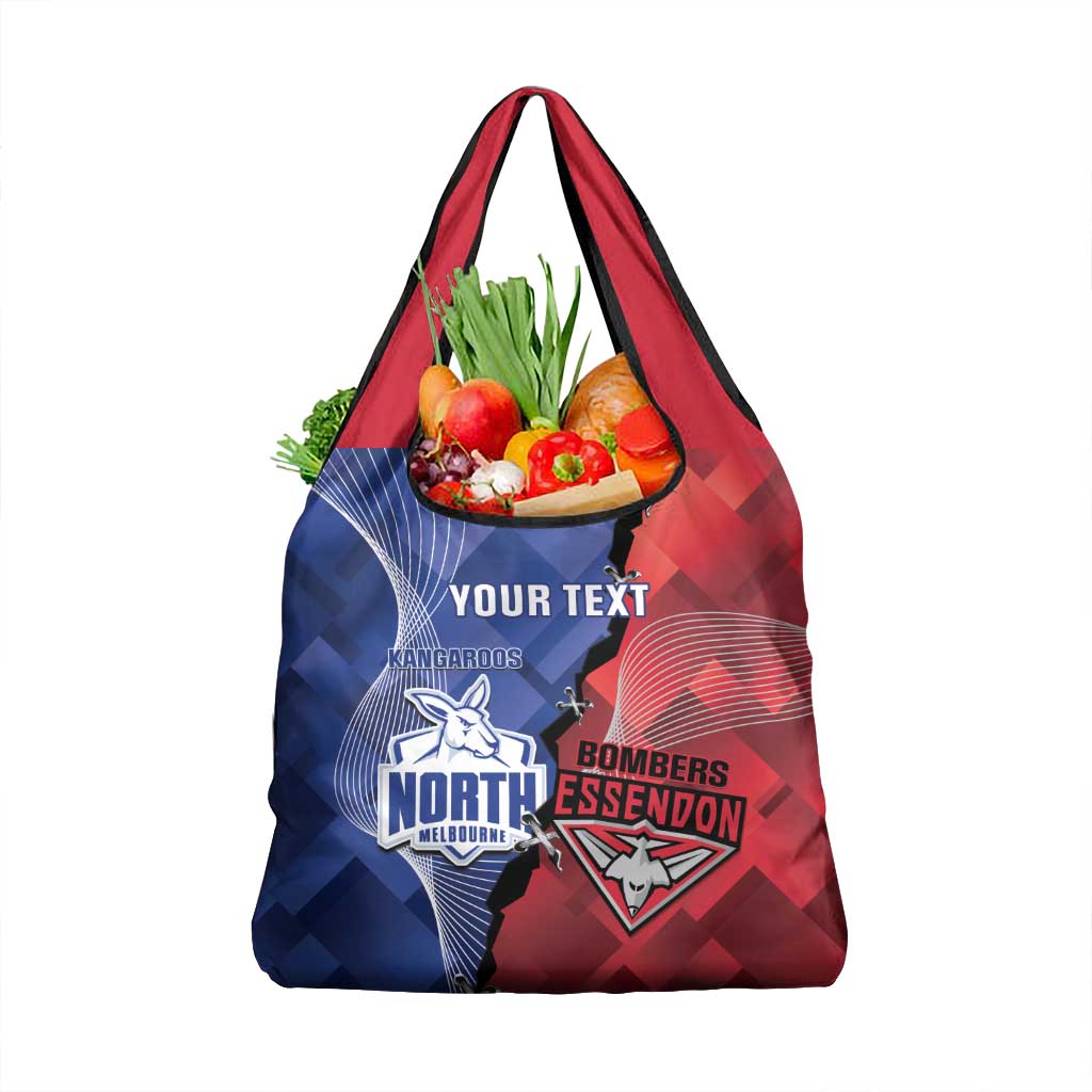 Personalised Kangaroos And Bombers Football Grocery Bag Sporty Version