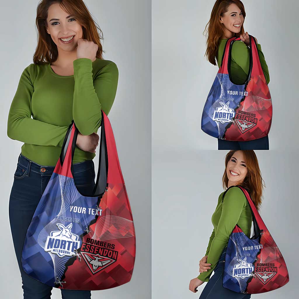 Personalised Kangaroos And Bombers Football Grocery Bag Sporty Version