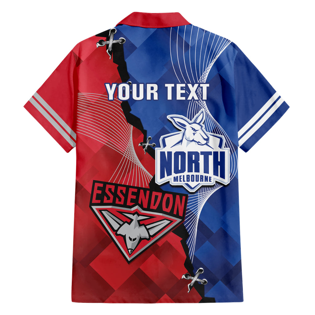 Personalised Kangaroos And Bombers Football Hawaiian Shirt Sporty Version