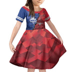 Personalised Kangaroos And Bombers Football Kid Short Sleeve Dress Sporty Version