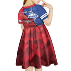 Personalised Kangaroos And Bombers Football Kid Short Sleeve Dress Sporty Version