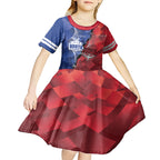Personalised Kangaroos And Bombers Football Kid Short Sleeve Dress Sporty Version