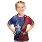 Personalised Kangaroos And Bombers Football Kid T Shirt Sporty Version