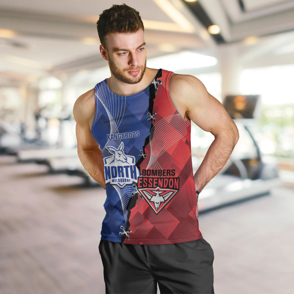 Personalised Kangaroos And Bombers Football Men Tank Top Sporty Version