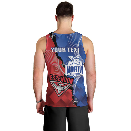 Personalised Kangaroos And Bombers Football Men Tank Top Sporty Version