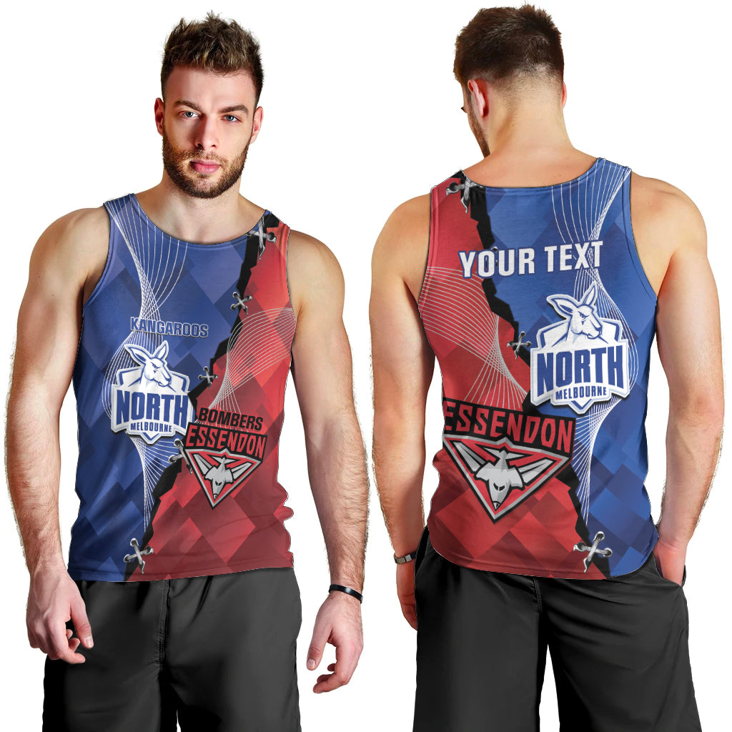 Personalised Kangaroos And Bombers Football Men Tank Top Sporty Version