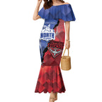 Personalised Kangaroos And Bombers Football Mermaid Dress Sporty Version