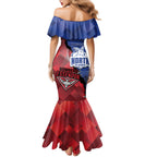 Personalised Kangaroos And Bombers Football Mermaid Dress Sporty Version