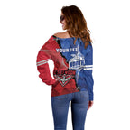Personalised Kangaroos And Bombers Football Off Shoulder Sweater Sporty Version