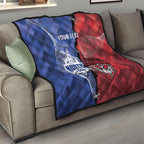 Personalised Kangaroos And Bombers Football Quilt Sporty Version