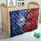 Personalised Kangaroos And Bombers Football Quilt Sporty Version