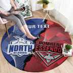 Personalised Kangaroos And Bombers Football Round Carpet Sporty Version
