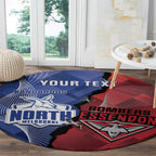 Personalised Kangaroos And Bombers Football Round Carpet Sporty Version