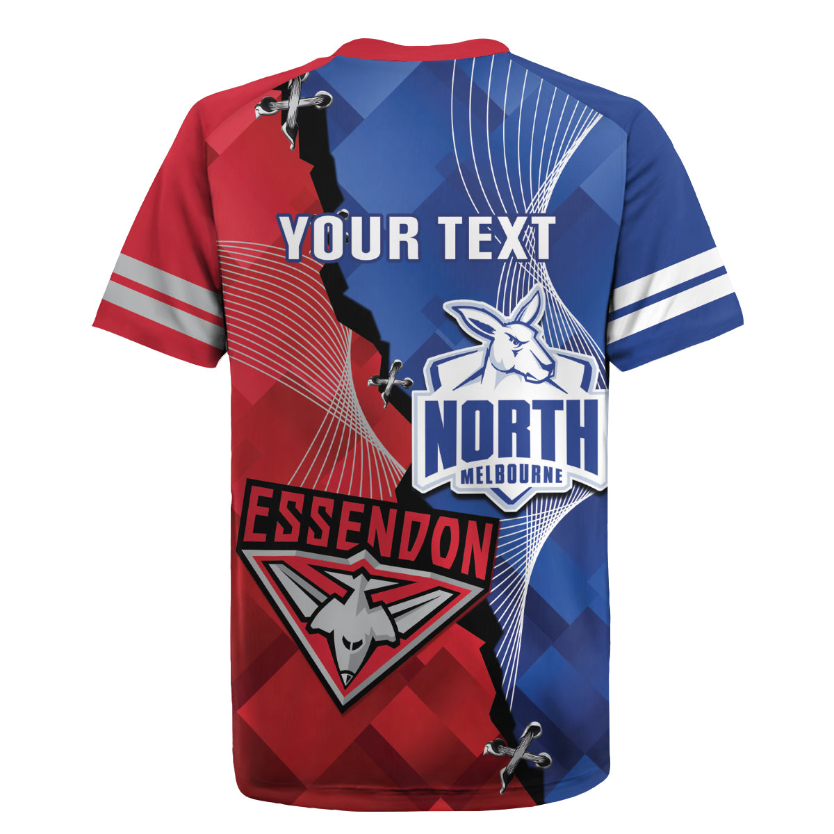 Personalised Kangaroos And Bombers Football Rugby Jersey Sporty Version