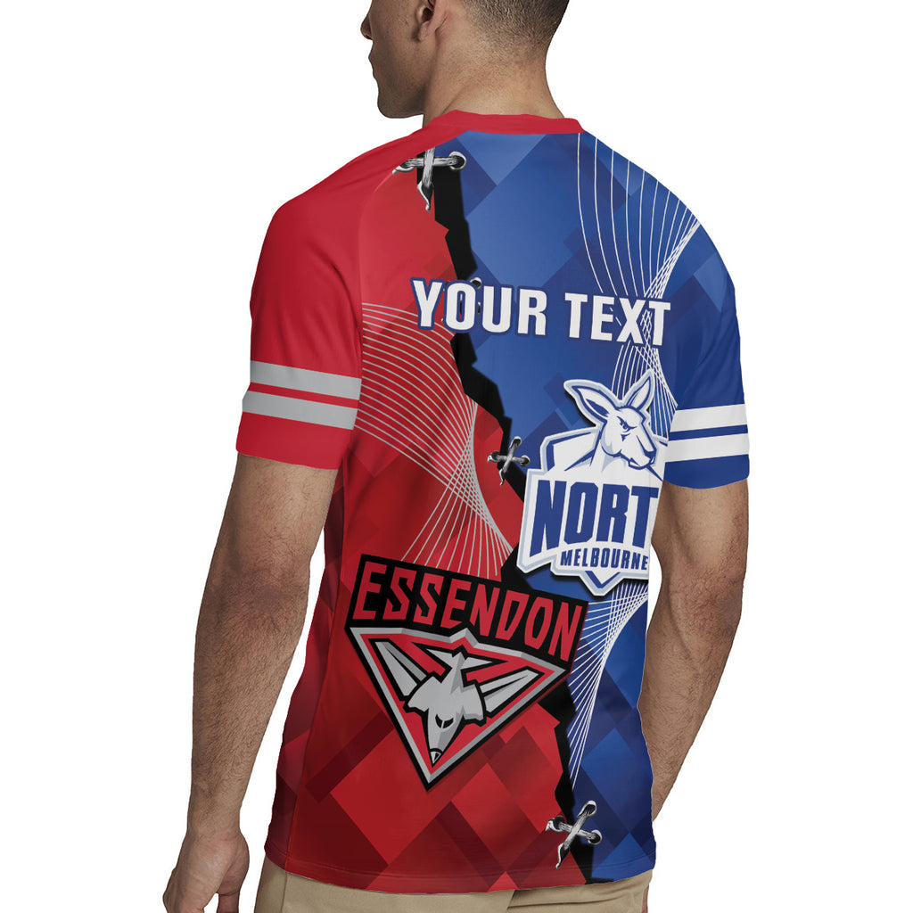Personalised Kangaroos And Bombers Football Rugby Jersey Sporty Version