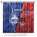 Personalised Kangaroos And Bombers Football Shower Curtain Sporty Version